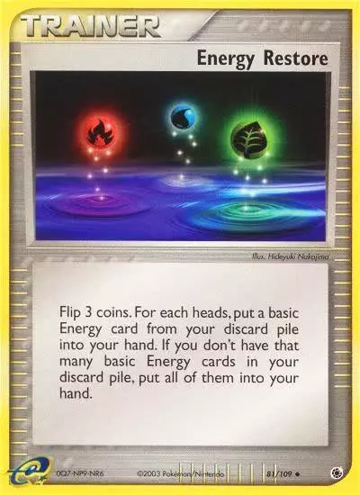 Energy Restore 81/109 Ruby & Sapphire Pokemon card