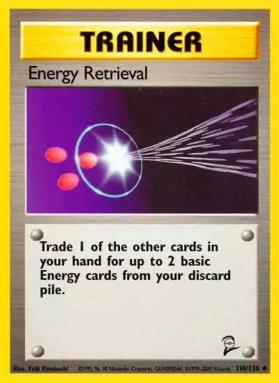 Energy Retrieval 110/130 Base Set 2 Pokemon card