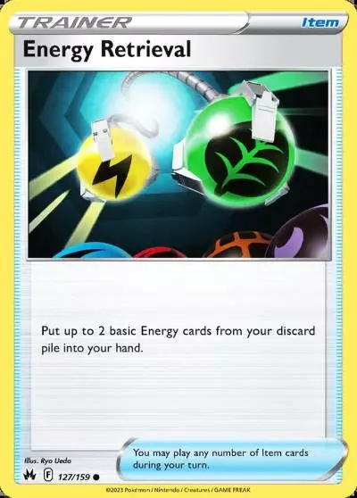 Energy Retrieval 127/159 Crown Zenith Pokemon card