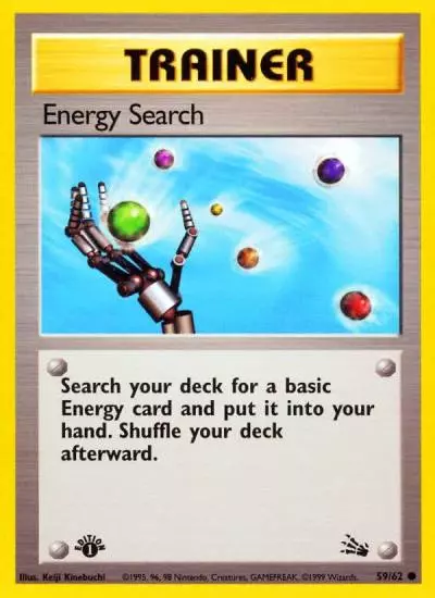 Energy Search 59/62 Fossil Pokemon card