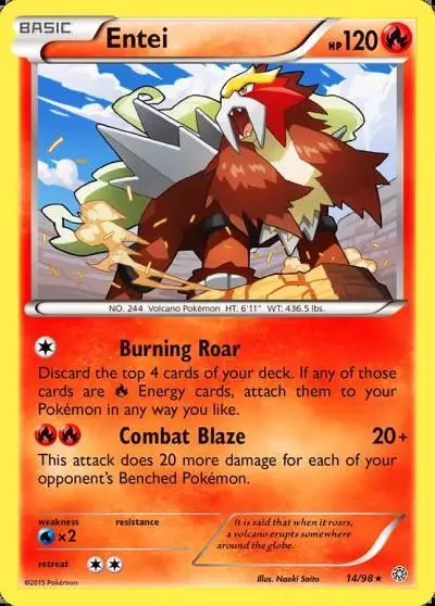 Entei 14/98 Ancient Origins Pokemon card