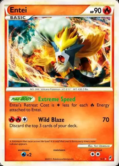 Entei SL3/95 Call of Legends Pokemon card