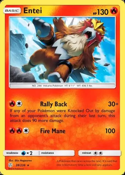 Entei 28/236 Cosmic Eclipse Pokemon card