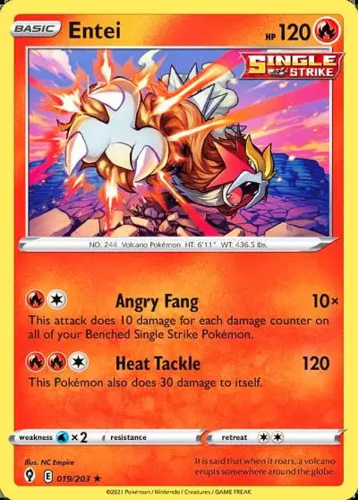 Entei 19/203 Evolving Skies Pokemon card