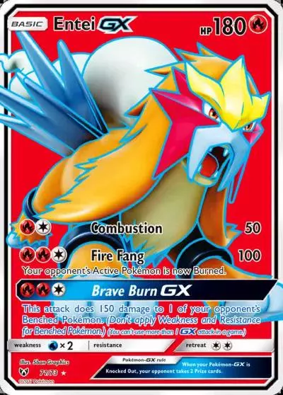Entei-GX 71/73 Shining Legends Pokemon card
