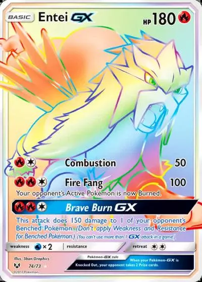 Entei-GX 74/73 Shining Legends Pokemon card