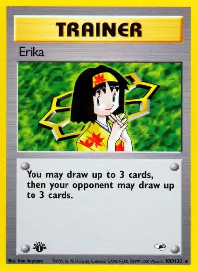 Erika 100/132 Gym Heroes Pokemon card
