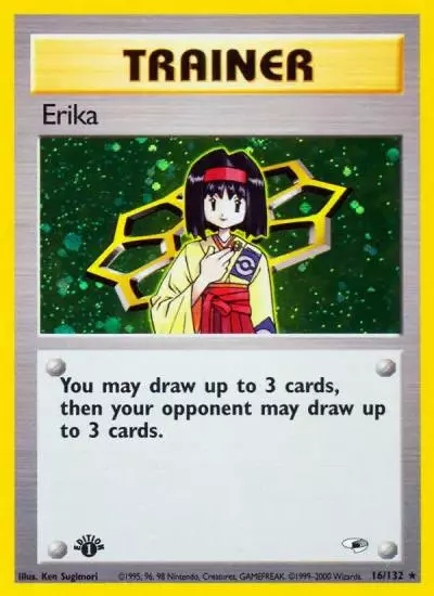 Erika 16/132 Gym Heroes Pokemon card