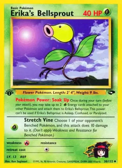 Erika's Bellsprout 38/132 Gym Challenge Pokemon card
