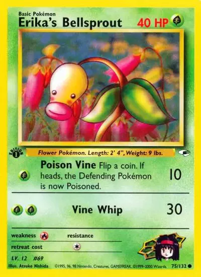 Erika's Bellsprout 75/132 Gym Heroes Pokemon card