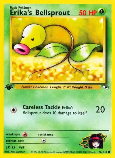 Erika's Bellsprout 76/132 Gym Heroes Pokemon card