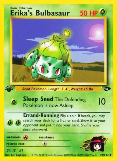 Erika's Bulbasaur 39/132 Gym Challenge Pokemon card