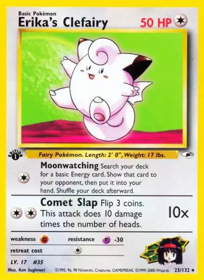 Erika's Clefairy 25/132 Gym Heroes Pokemon card