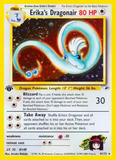 Erika's Dragonair 4/132 Gym Heroes Pokemon card