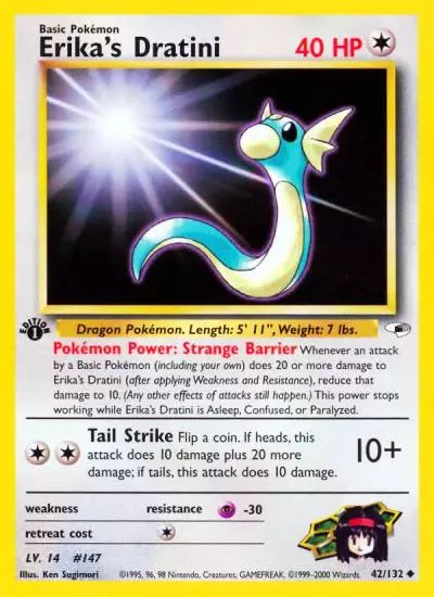 Erika's Dratini 42/132 Gym Heroes Pokemon card