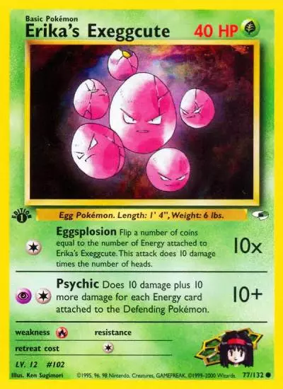 Erika's Exeggcute 77/132 Gym Heroes Pokemon card
