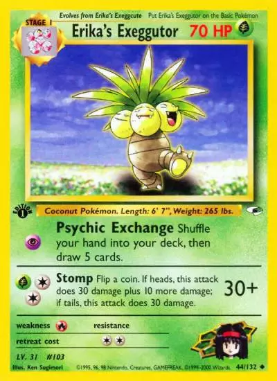 Erika's Exeggutor 44/132 Gym Heroes Pokemon card
