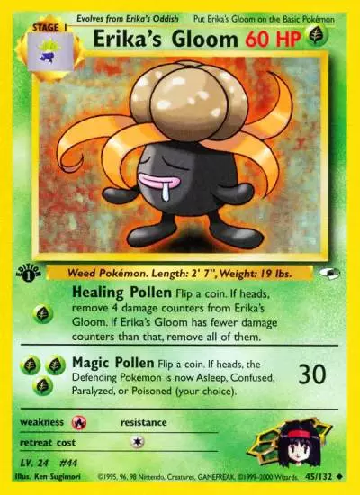 Erika's Gloom 45/132 Gym Heroes Pokemon card
