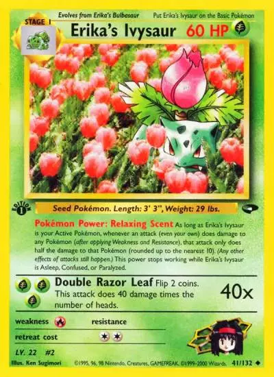 Erika's Ivysaur 41/132 Gym Challenge Pokemon card