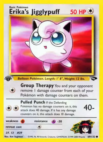Erika's Jigglypuff 69/132 Gym Challenge Pokemon card