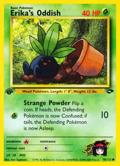 Erika's Oddish 70/132 Gym Challenge Pokemon card