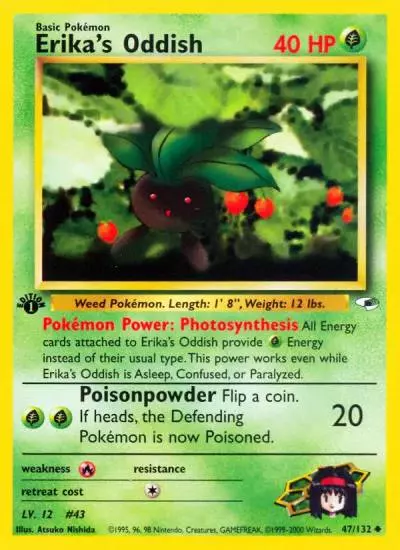 Erika's Oddish 47/132 Gym Heroes Pokemon card