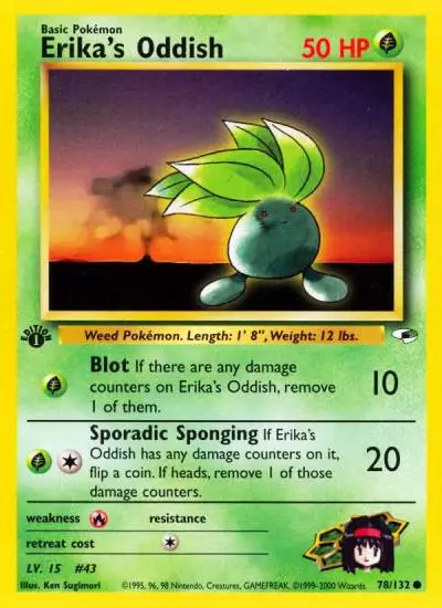 Erika's Oddish 78/132 Gym Heroes Pokemon card