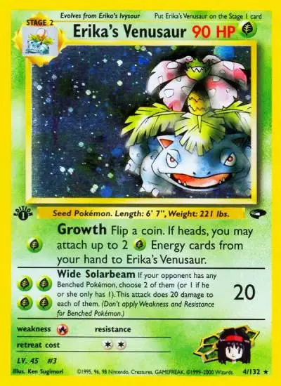 Erika's Venusaur 4/132 Gym Challenge Pokemon card