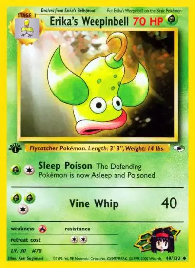 Erika's Weepinbell 49/132 Gym Heroes Pokemon card