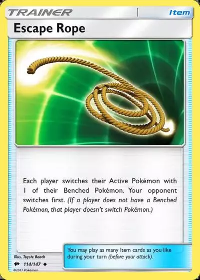Escape Rope 114/147 Burning Shadows Pokemon card