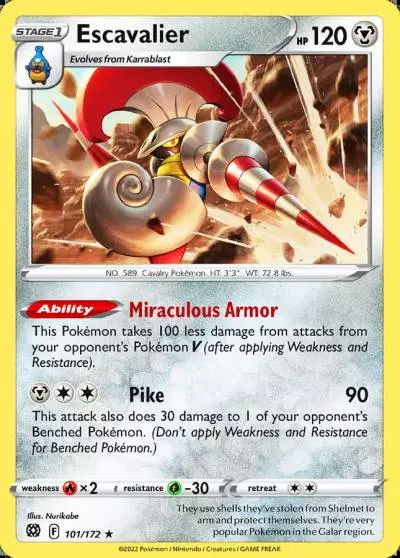 Escavalier 101/172 Brilliant Stars Pokemon card