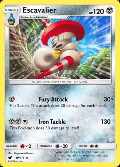 Escavalier 69/111 Crimson Invasion Pokemon card