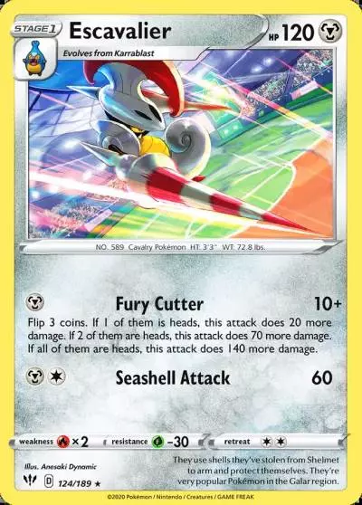 Escavalier 124/189 Darkness Ablaze Pokemon card