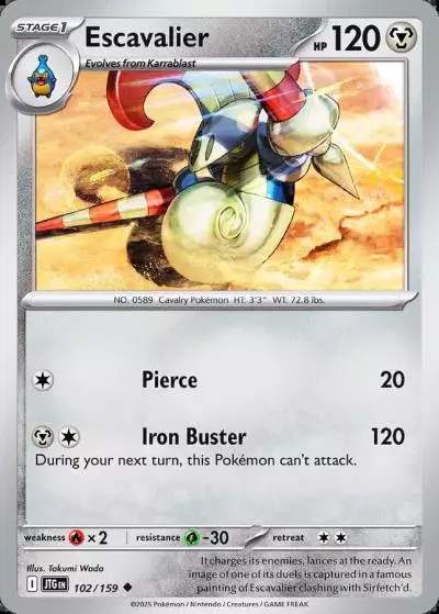 Escavalier 102/159 Journey Together Pokemon card