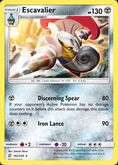 Escavalier 142/236 Unified Minds Pokemon card