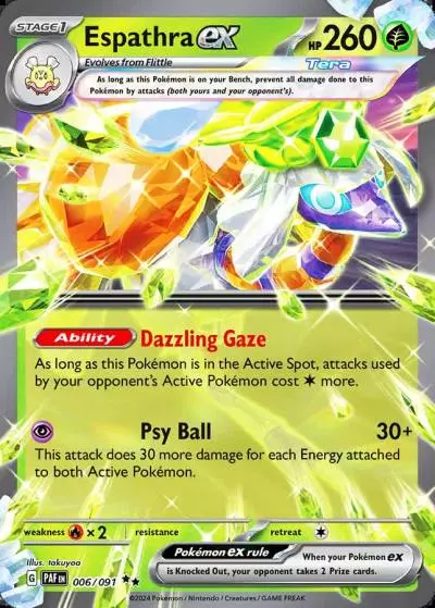 Espathra ex 6/91 Paldean Fates Pokemon card