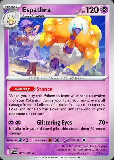 Espathra 81/182 Paradox Rift Pokemon card