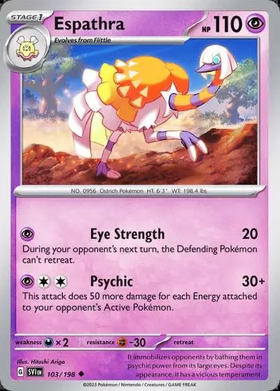 Espathra 103/198 Scarlet & Violet Pokemon card