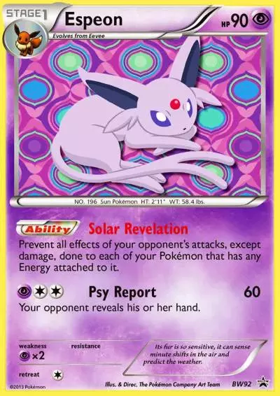 Espeon BW92/101 BW Black Star Promos Pokemon card