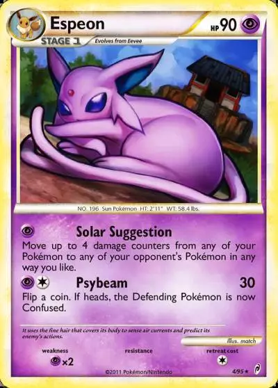 Espeon 4/95 Call of Legends Pokemon card
