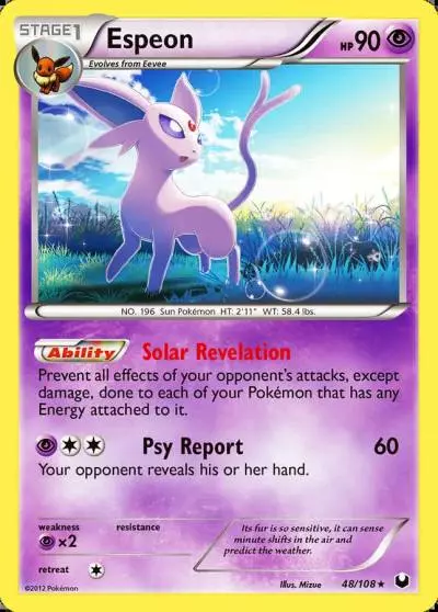 Espeon 48/108 Dark Explorers Pokemon card