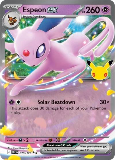 Espeon ex 70/128 30th Celebration Pokemon card