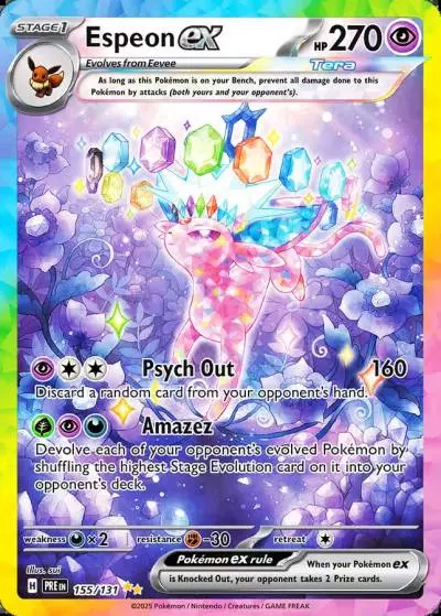 Espeon ex 155/131 Prismatic Evolutions Pokemon card