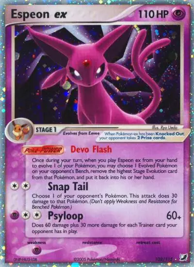 Espeon ex 102/115 Unseen Forces Pokemon card