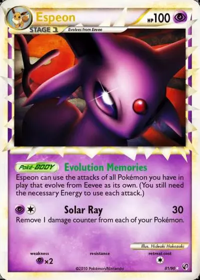 Espeon 81/90 HS—Undaunted Pokemon card