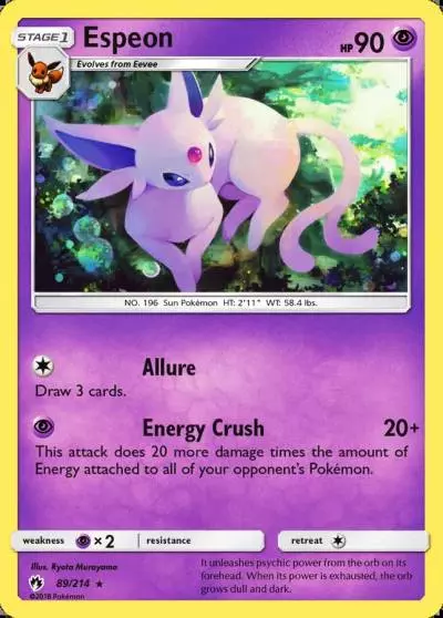 Espeon 89/214 Lost Thunder Pokemon card