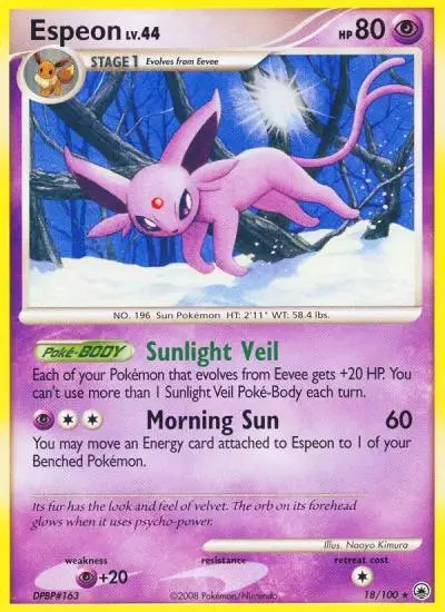 Espeon 18/100 Majestic Dawn Pokemon card