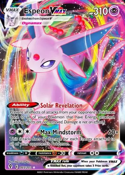 Espeon VMAX 65/203 Evolving Skies Pokemon card