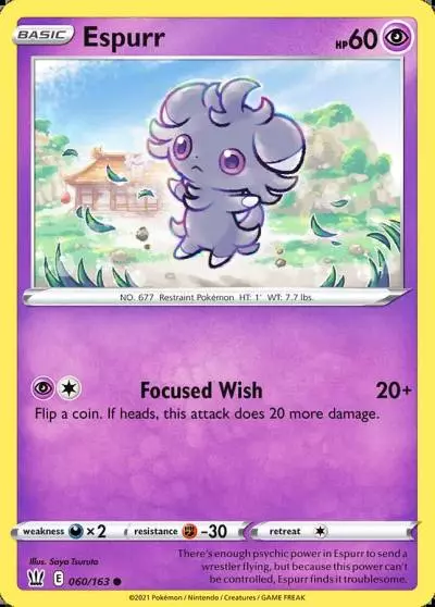 Espurr 60/163 Battle Styles Pokemon card