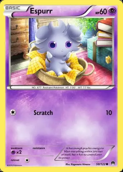 Espurr 58/122 BREAKpoint Pokemon card